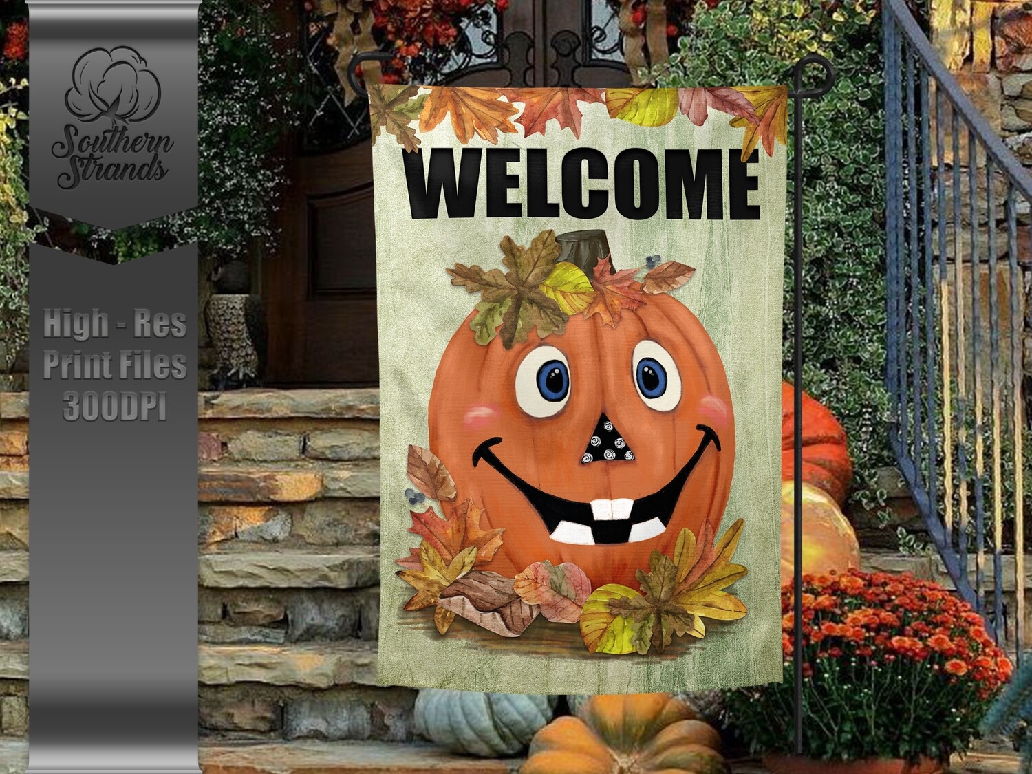 Personality Pumpkin Garden Flag | 12x18 | Digital Design