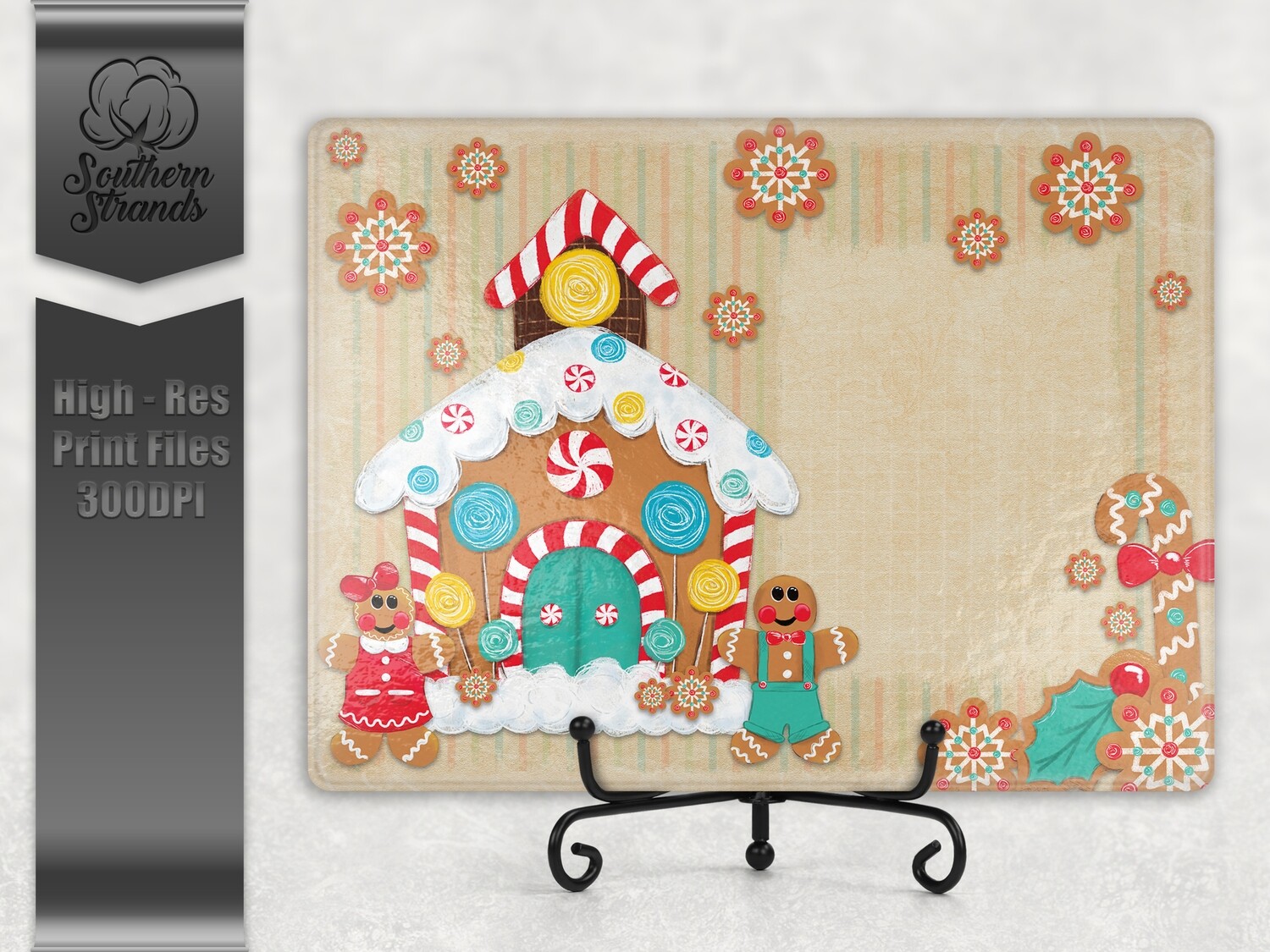 Gingerbread Cookie Cutting Board - Add Your Own Recipe - 2 sizes