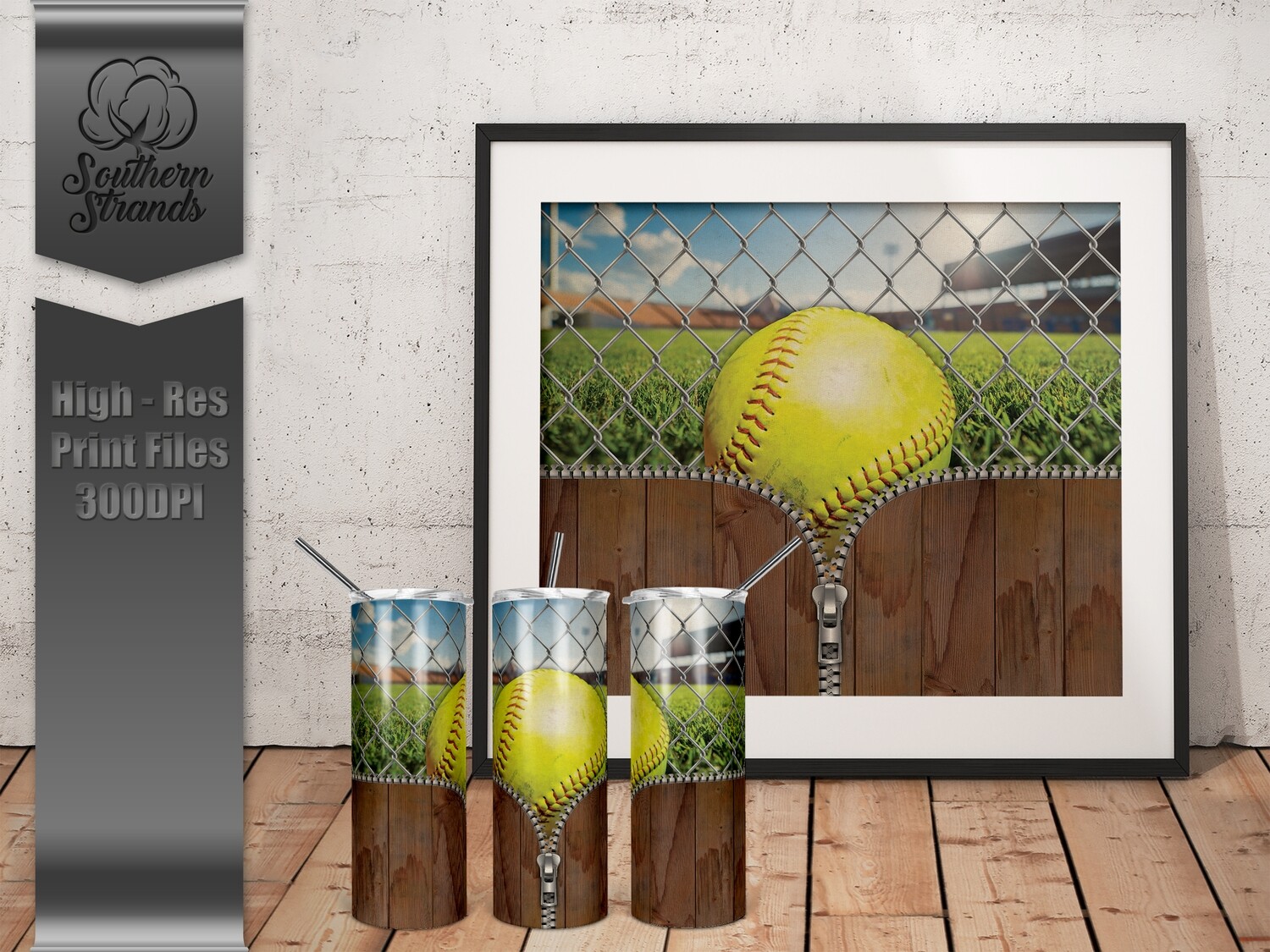 Zipper Softball Tumbler | DIGITAL DESIGN