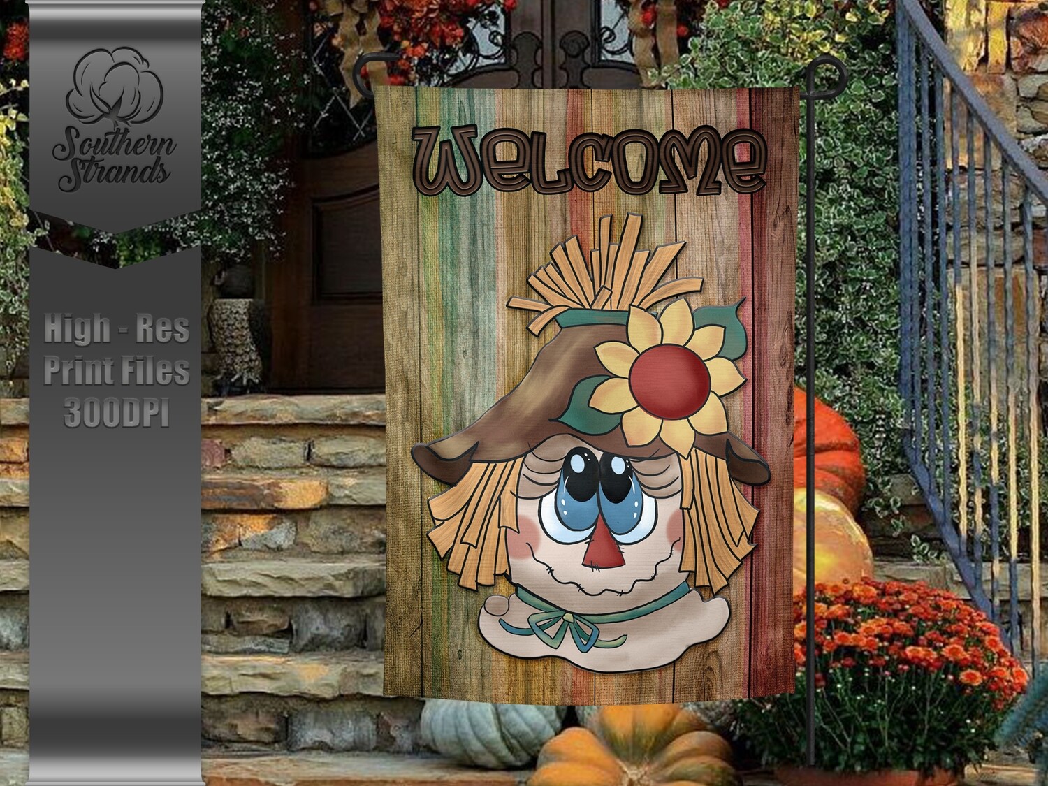 Silly Scarecrow Garden Flag | 12x18 | Digital Design