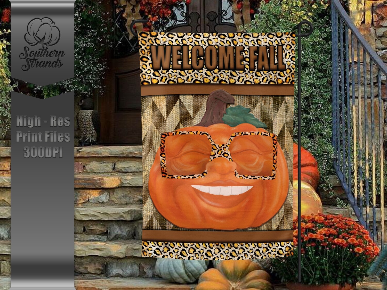 Jazzy Pumpkin Garden Flag | 12x18 | Digital Design