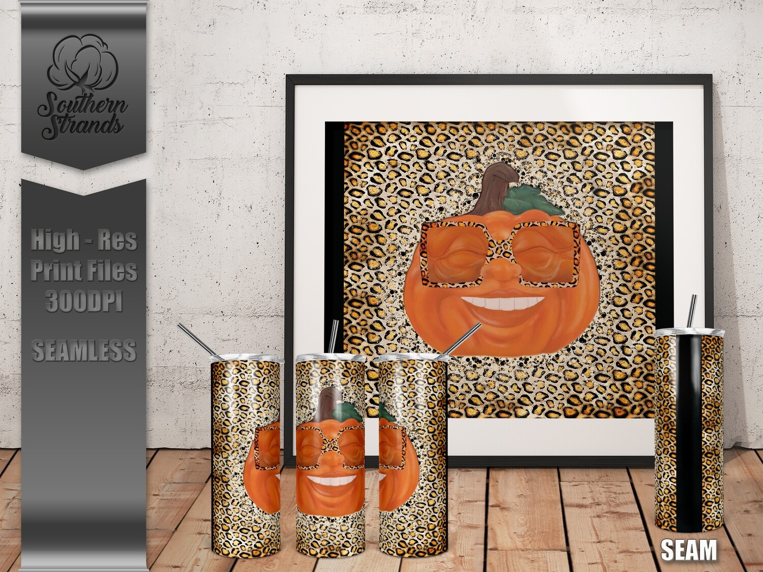 Jazzy Pumpkin Tumbler | SEAMLESS | DIGITAL DESIGN