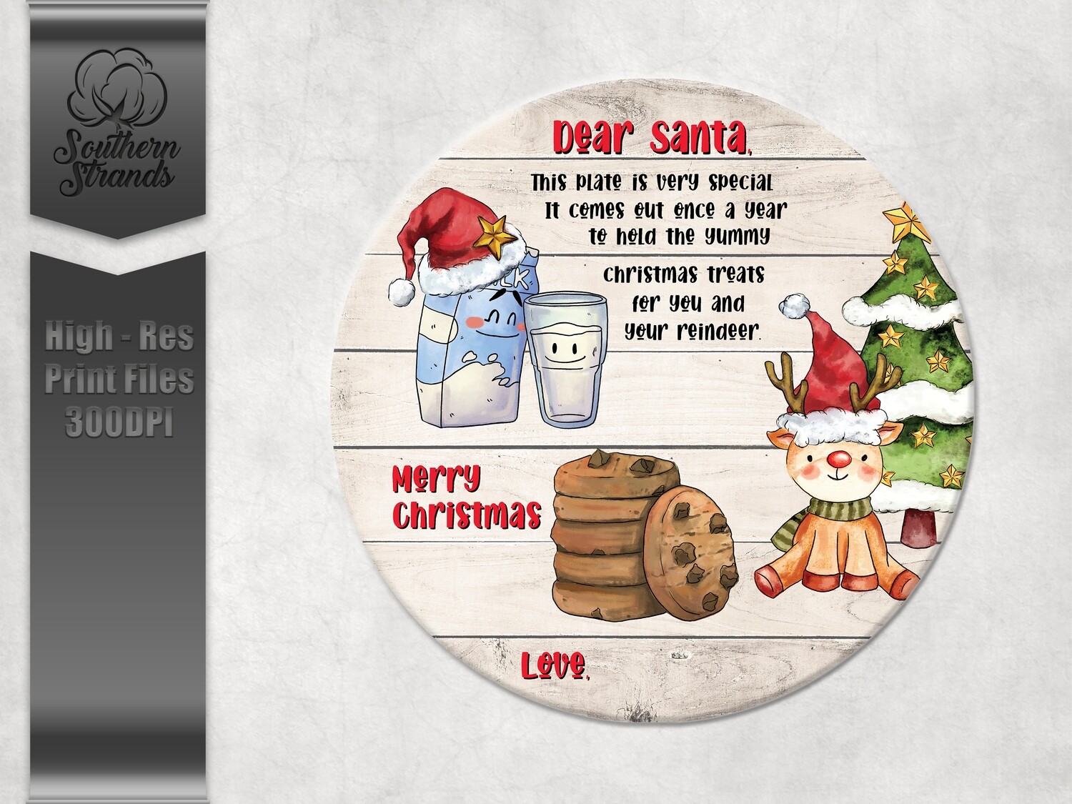 Dear Santa Round Plate | 2 Files | Digital Download