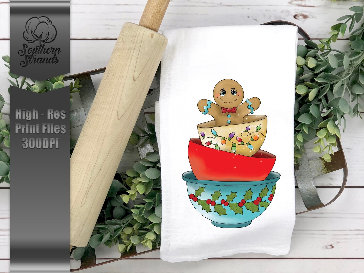 Gingerbread Christmas Bowls | Digital Download