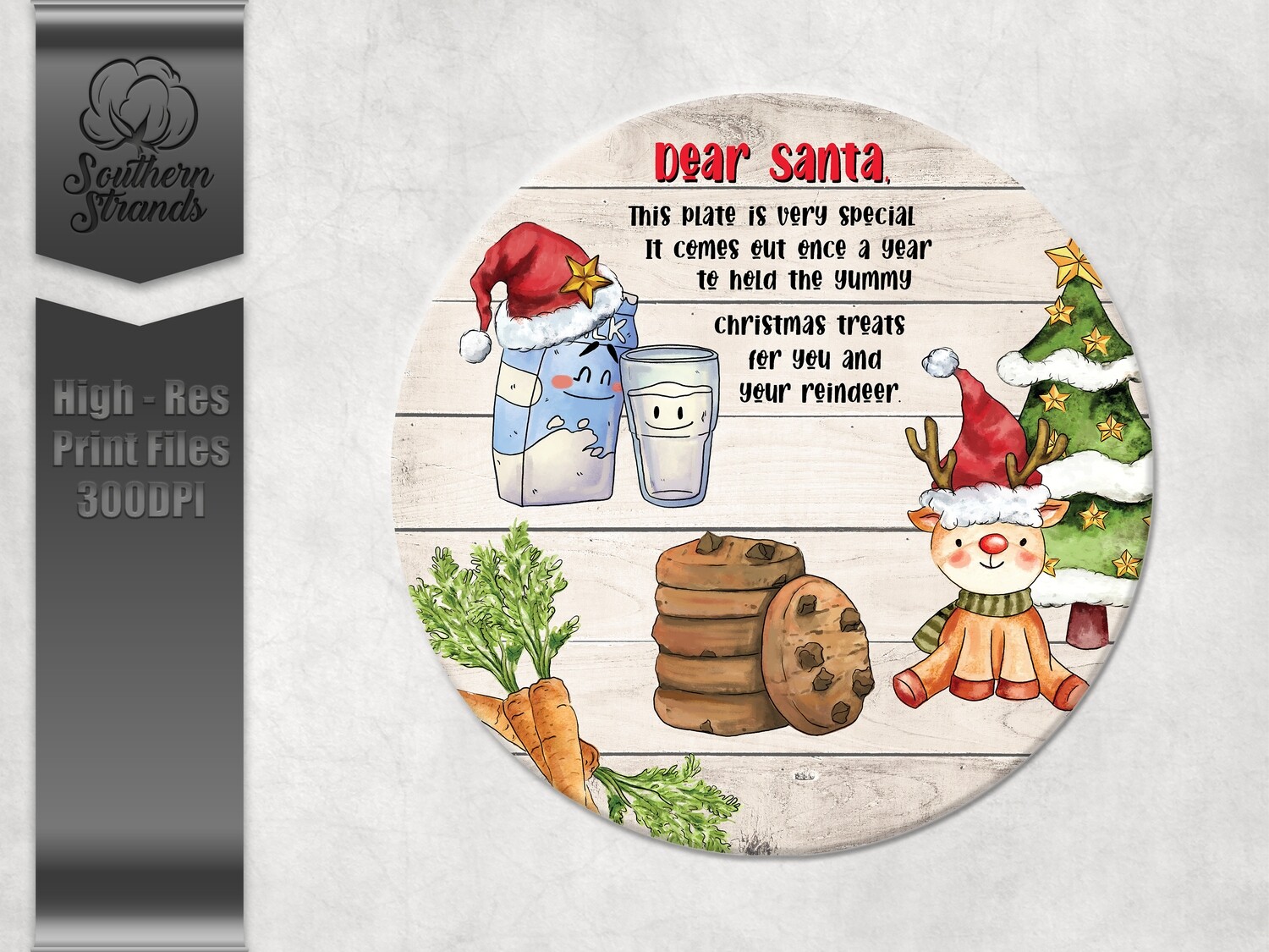 Dear Santa Round Generic Plate | 2 Files | Digital Download