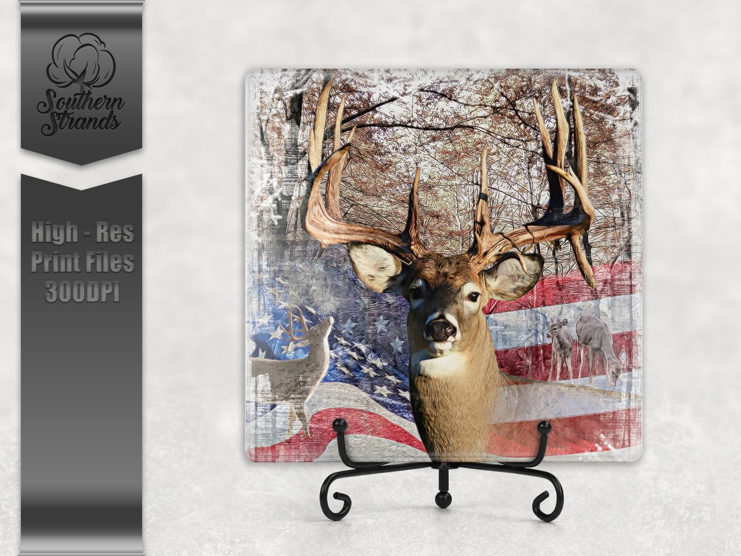 Americana Deer - Square | Digital Download