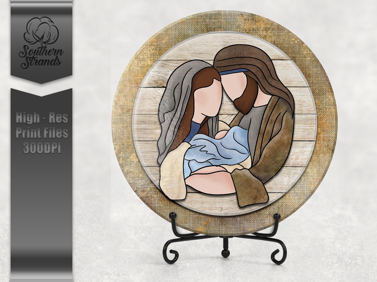 Mary Joseph and Jesus Traditional - Round | Digital Download
