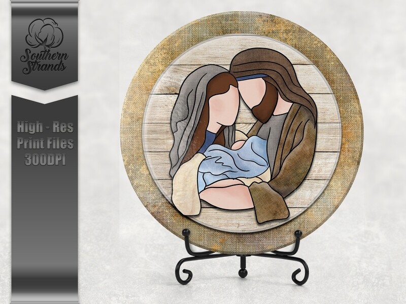 Mary Joseph and Jesus Traditional - Round | Digital Download