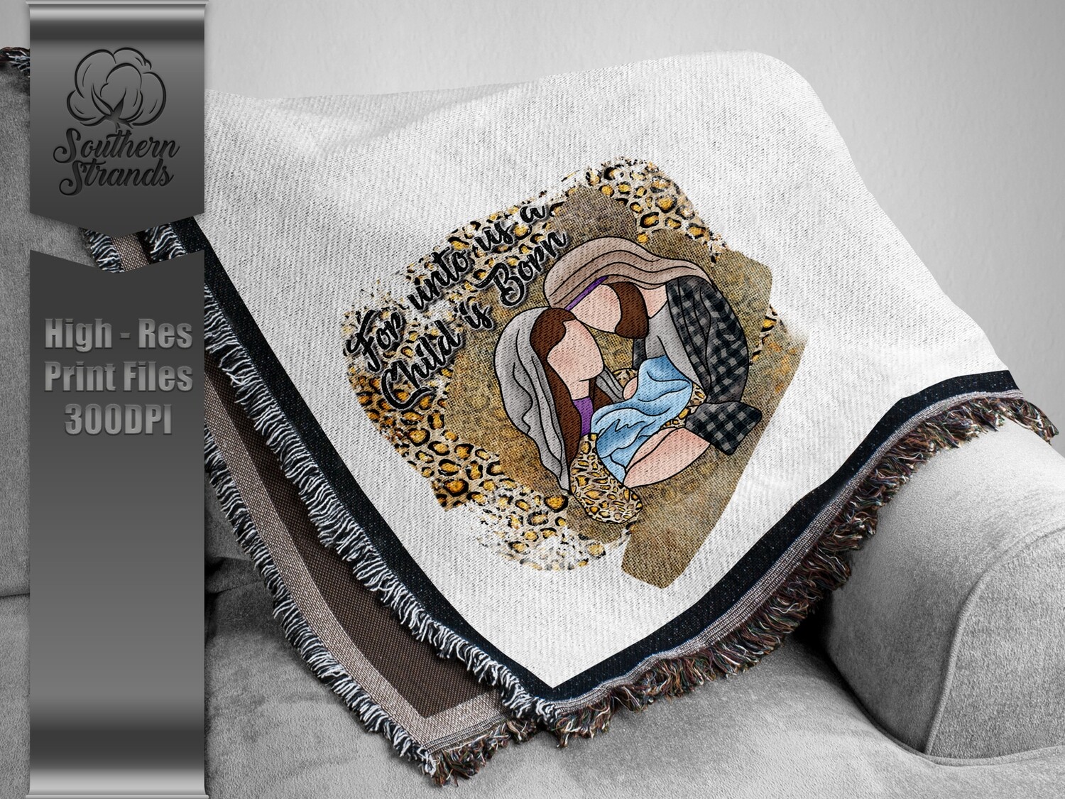 Mary Joseph and Jesus Trendy | Digital Download