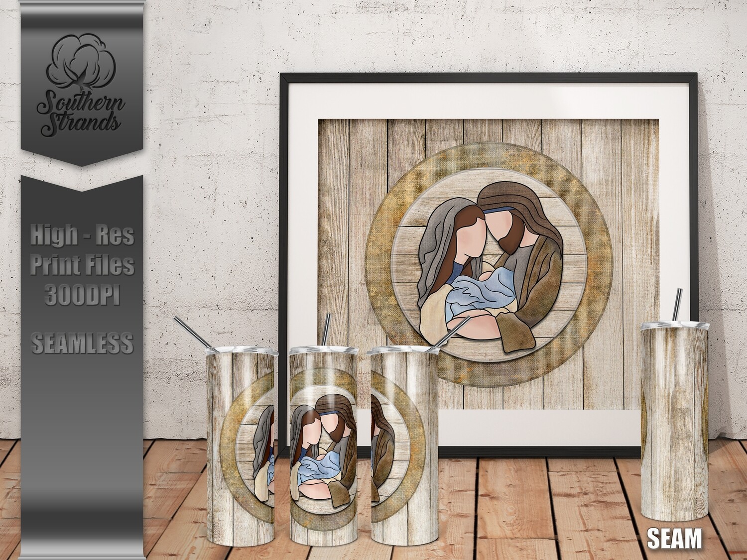 Luke 2:11 Tumbler Traditional Circle | SEAMLESS | DIGITAL DESIGN