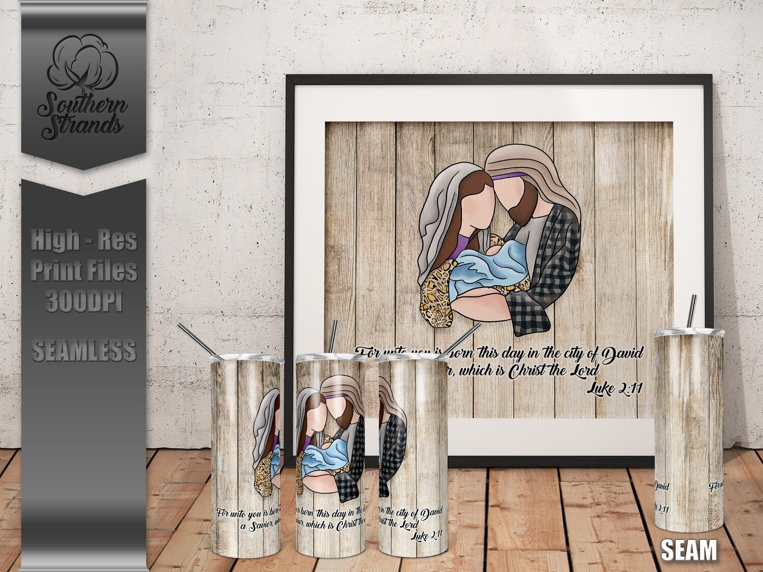 Luke 2:11 Tumbler Trendy | SEAMLESS | DIGITAL DESIGN