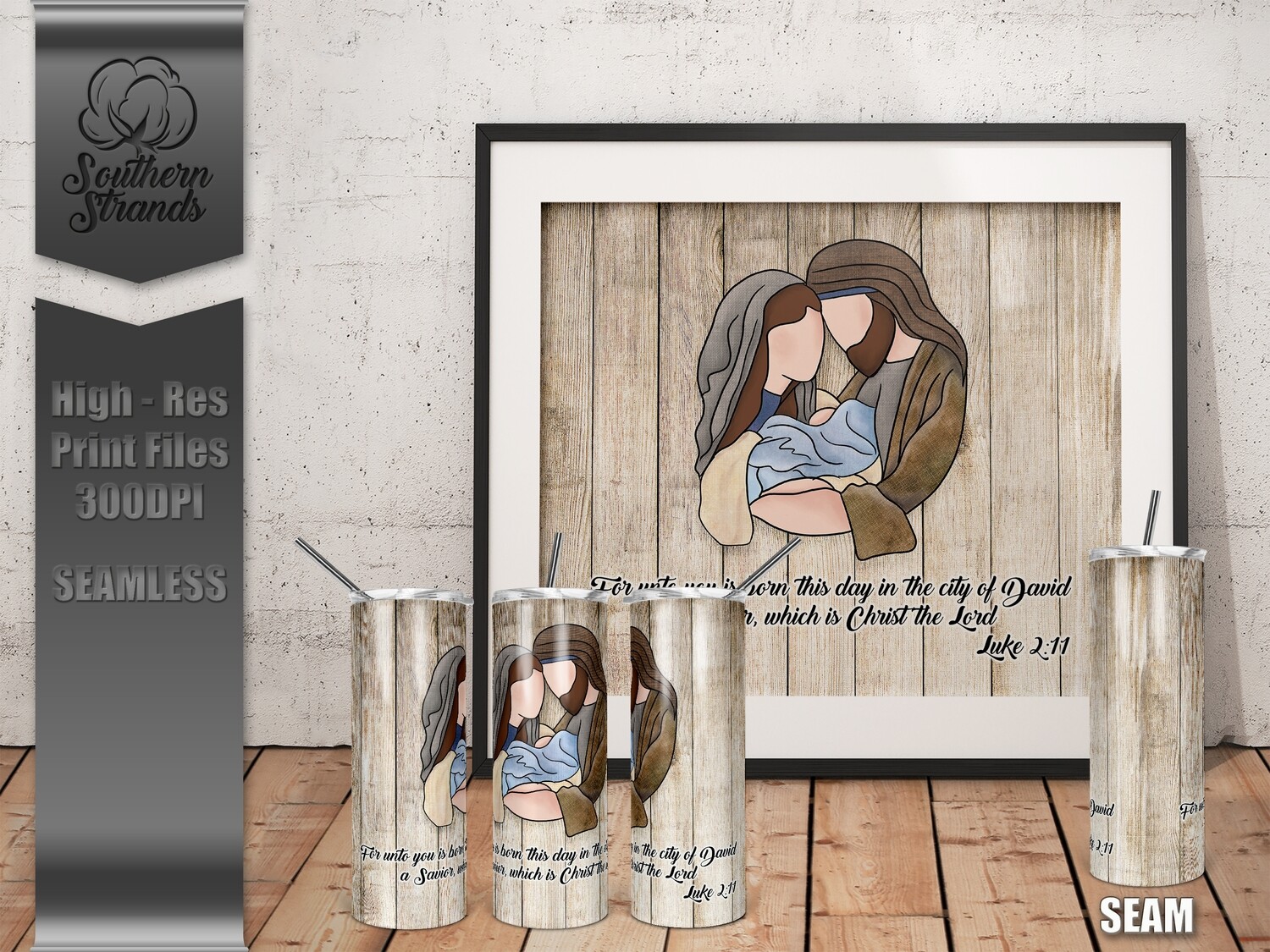 Luke 2:11 Tumbler Traditional | SEAMLESS | DIGITAL DESIGN
