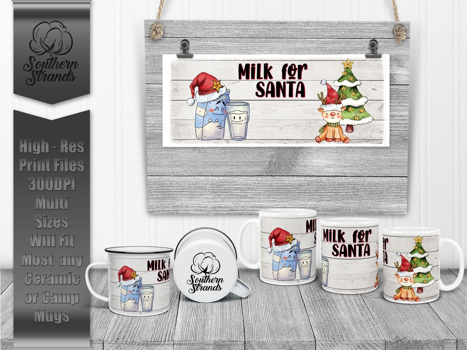Milk for Santa - Bleached Edge Mug | DIGITAL DESIGN