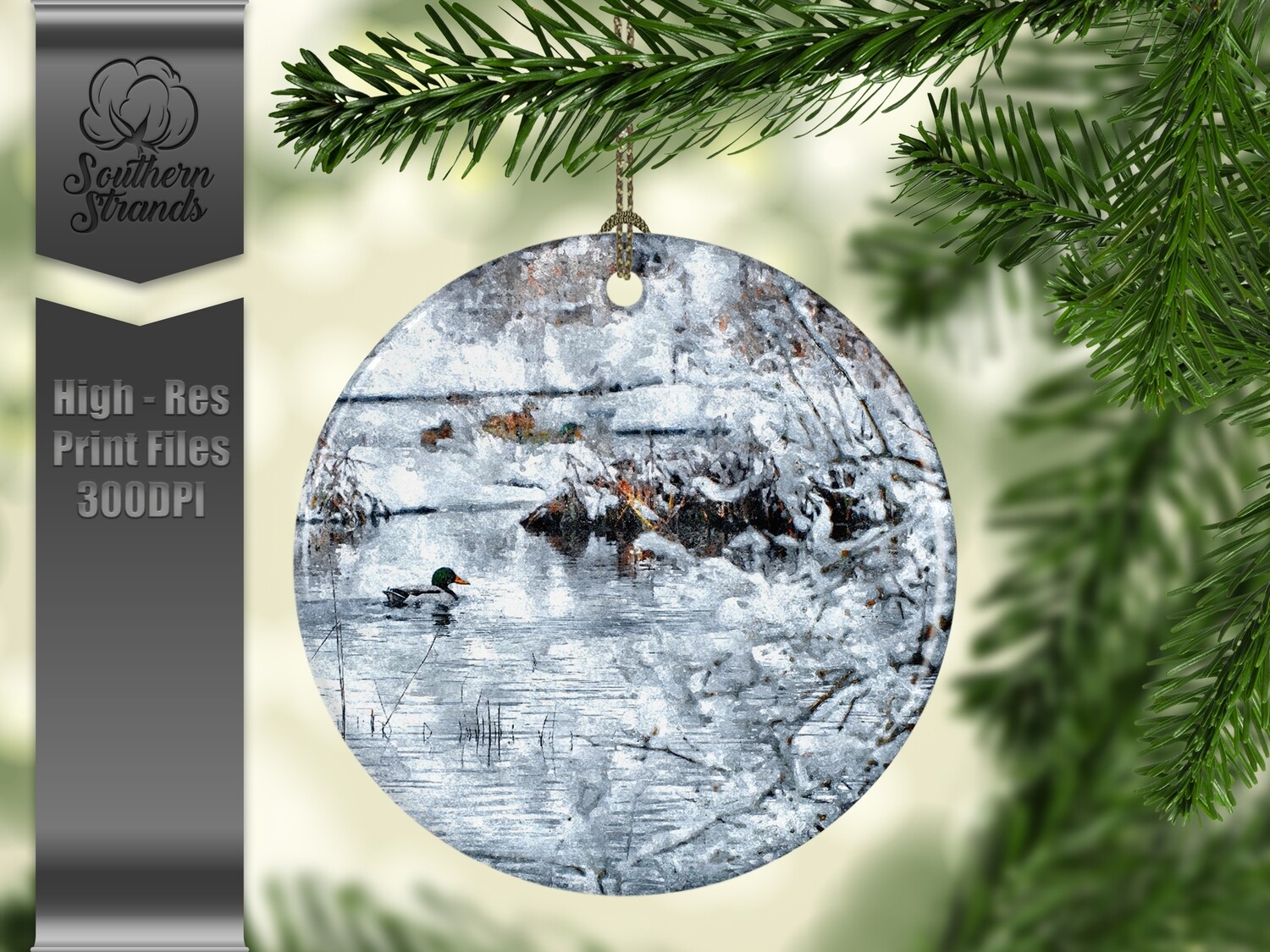 Christmas in the Snow - Ornament 1 - 3 different formats - Round, Square and Benelux