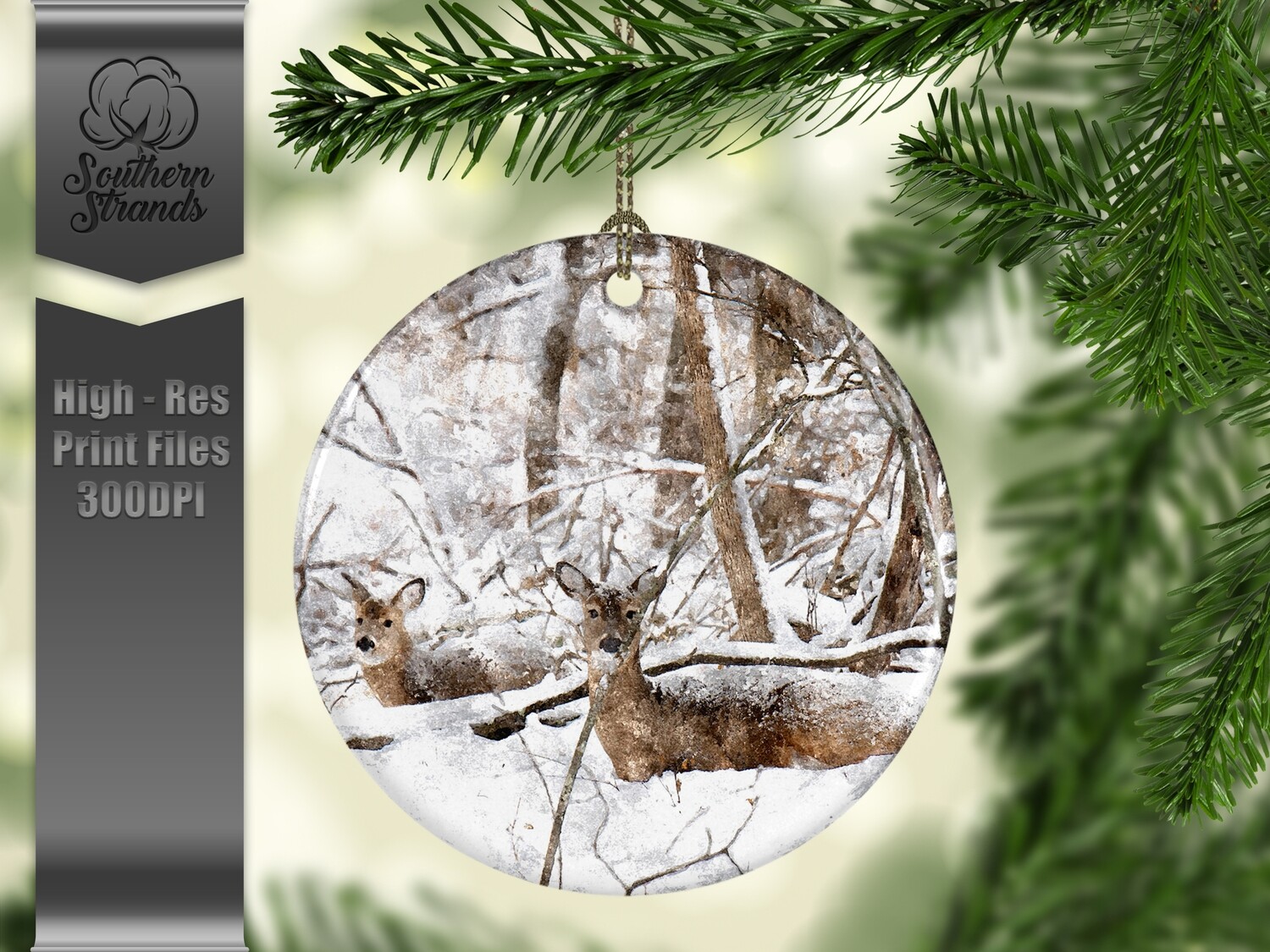 Christmas in the Snow - Ornament 22 - 3 different formats - Round, Square and Benelux