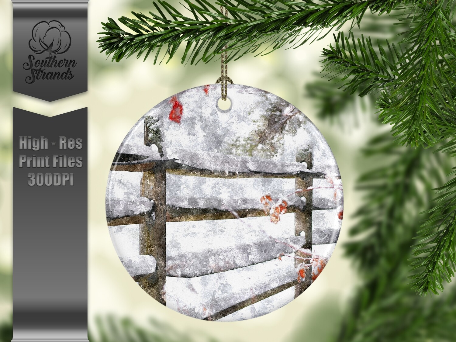 Christmas in the Snow - Ornament 9 - 3 different formats - Round, Square and Benelux