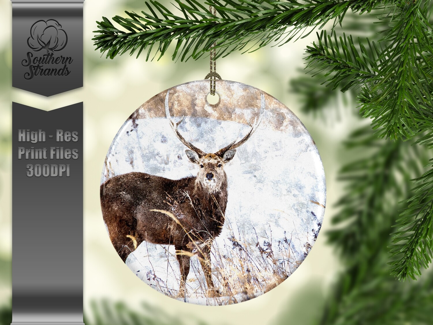 Christmas in the Snow - Ornament 27 - 3 different formats - Round, Square and Benelux