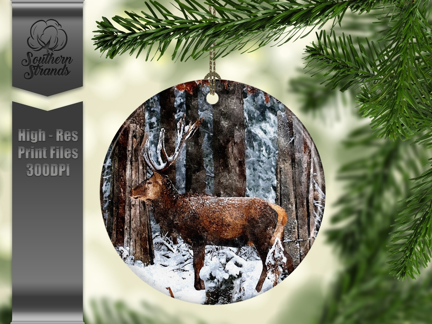Christmas in the Snow - Ornament 30 - 3 different formats - Round, Square and Benelux