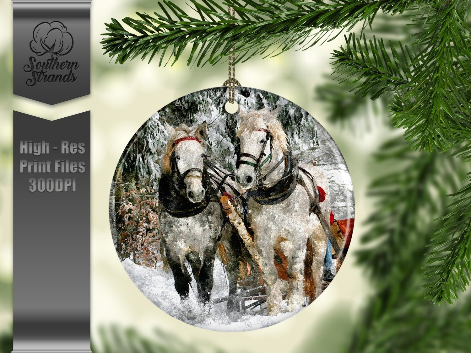Christmas in the Snow - Ornament 34 - 3 different formats - Round, Square and Benelux