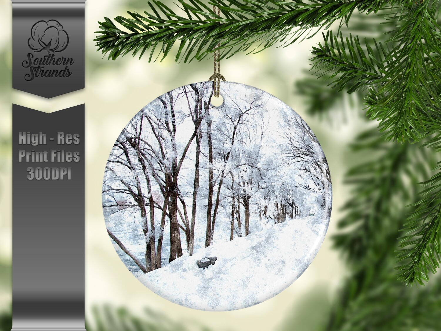 Christmas in the Snow - Ornament 20 - 3 different formats - Round, Square and Benelux