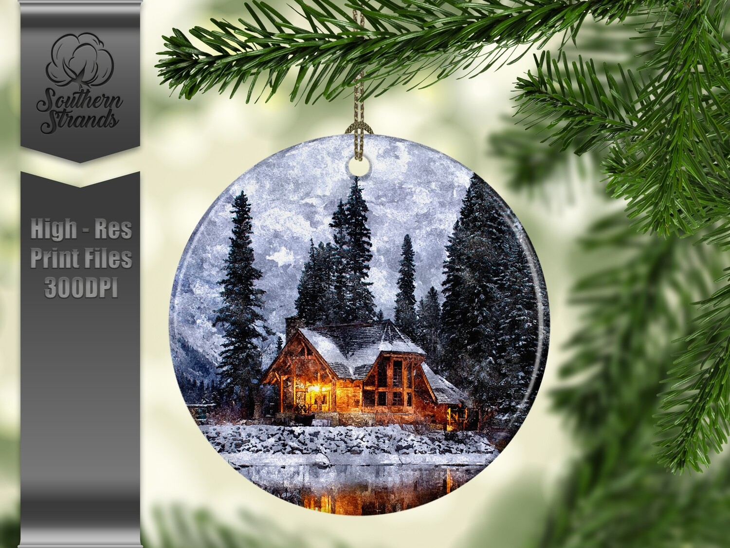 Christmas in the Snow - Ornament 31 - 3 different formats - Round, Square and Benelux
