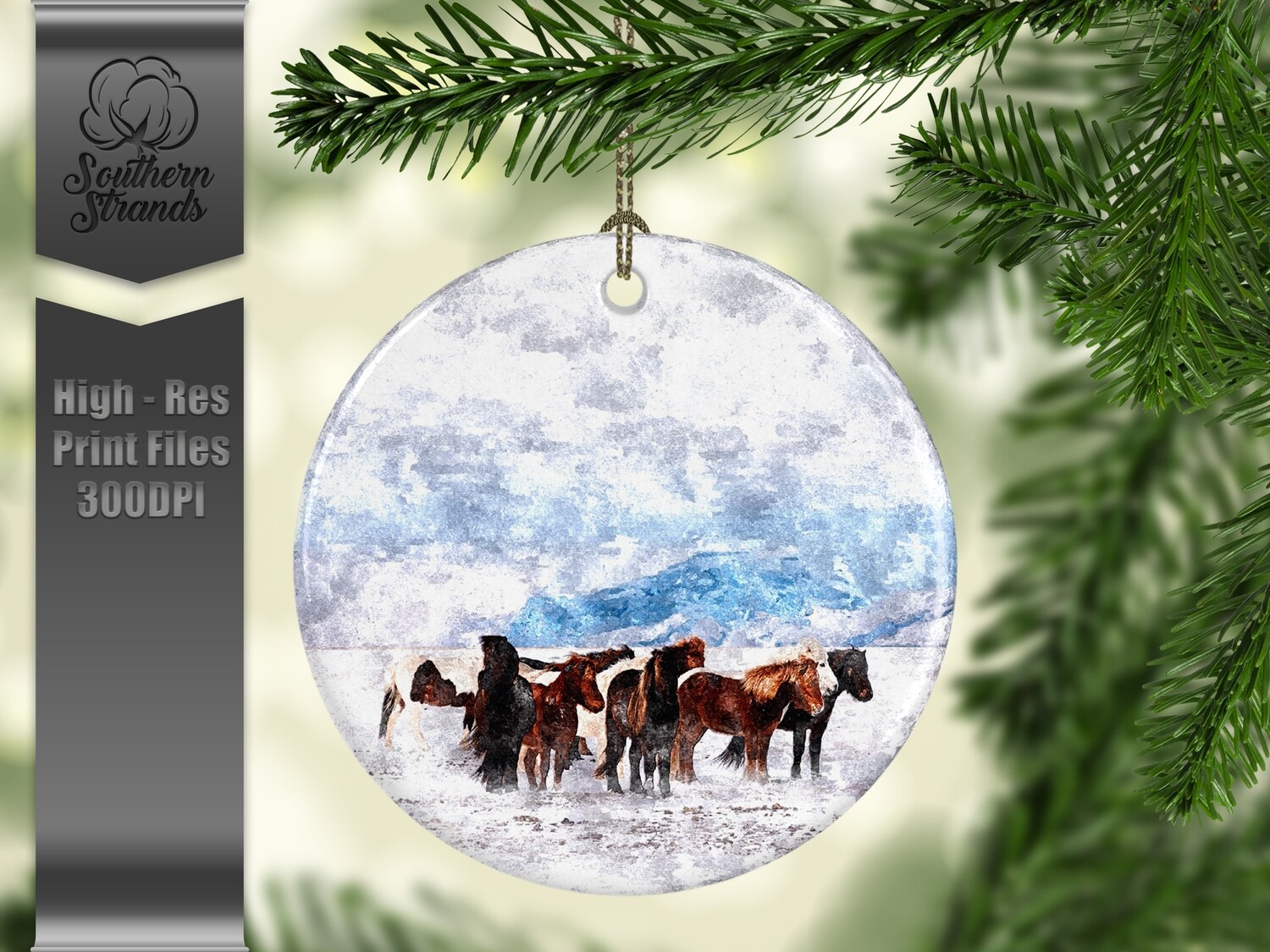 Christmas in the Snow - Ornament 35 - 3 different formats - Round, Square and Benelux