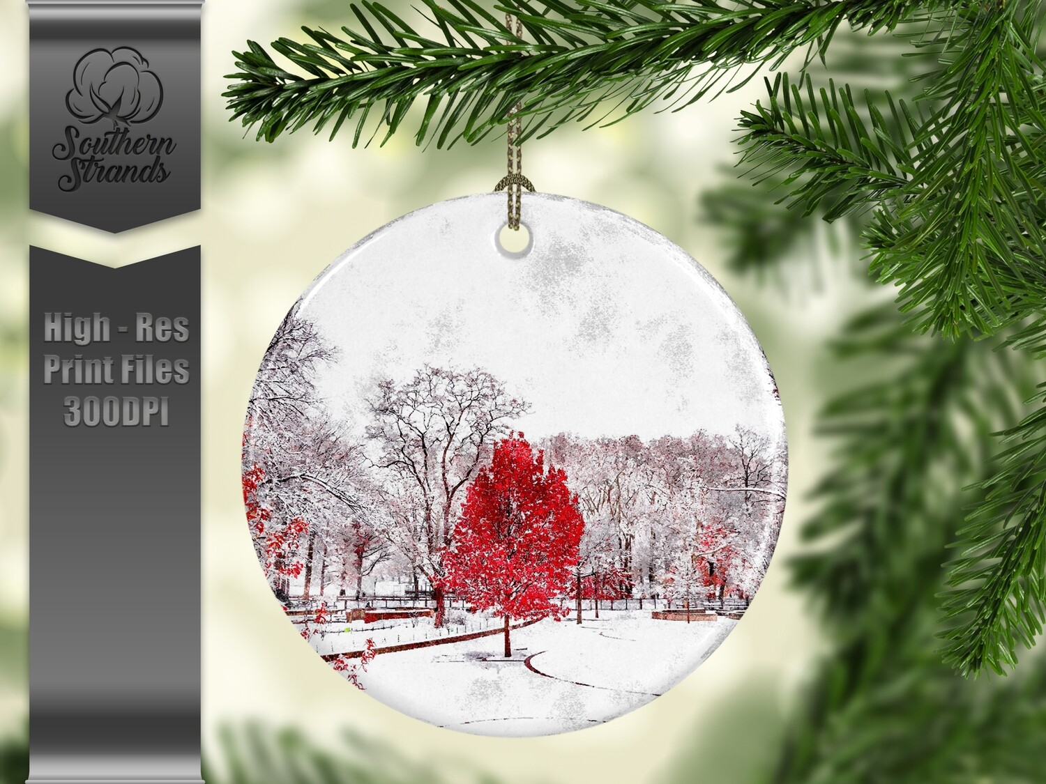 Christmas in the Snow - Ornament 10 - 3 different formats - Round, Square and Benelux