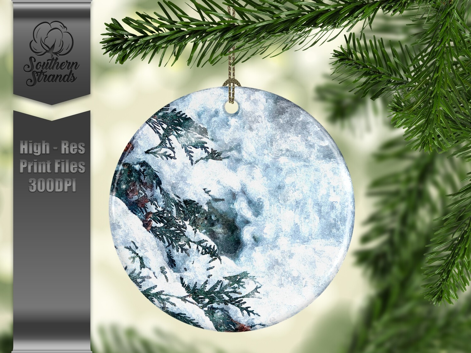 Christmas in the Snow - Ornament 15 - 3 different formats - Round, Square and Benelux