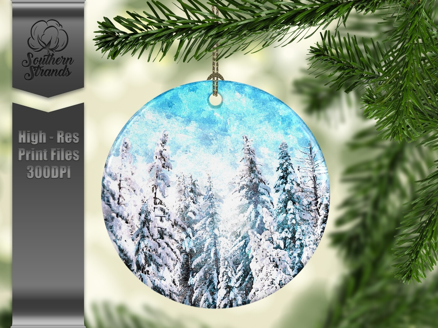 Christmas in the Snow - Ornament 19 - 3 different formats - Round, Square and Benelux