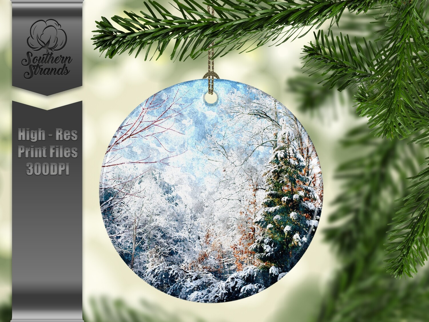 Christmas in the Snow - Ornament 23 - 3 different formats - Round, Square and Benelux