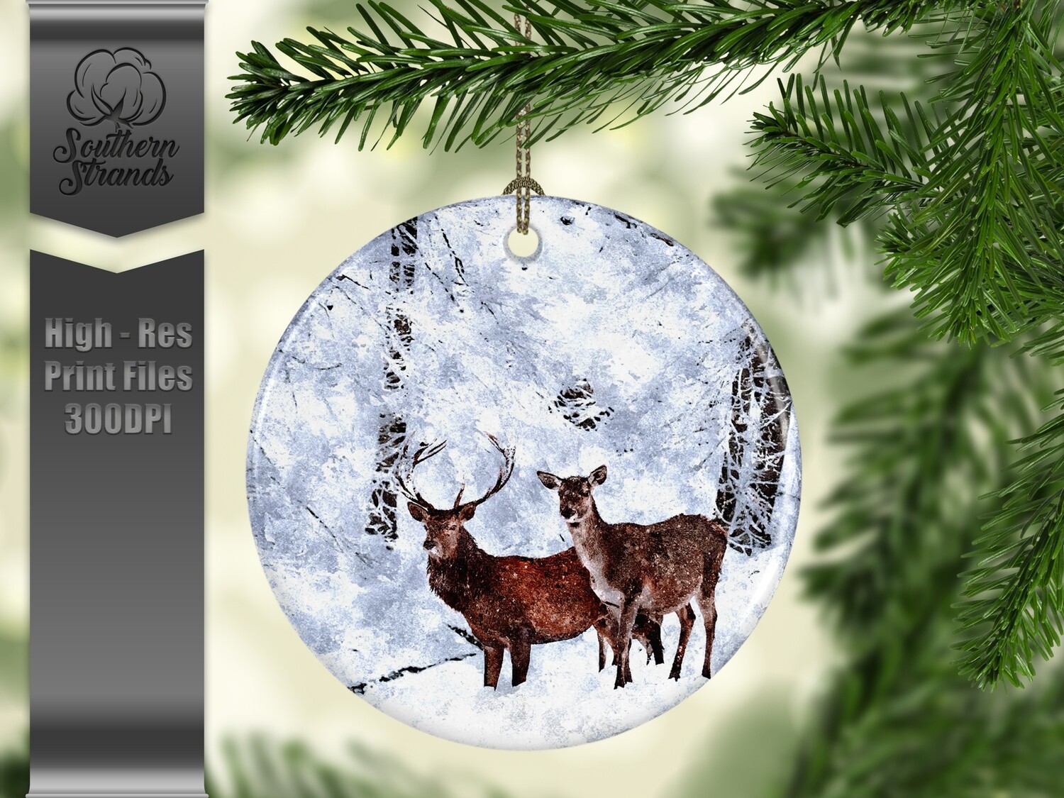 Christmas in the Snow - Ornament 25 - 3 different formats - Round, Square and Benelux