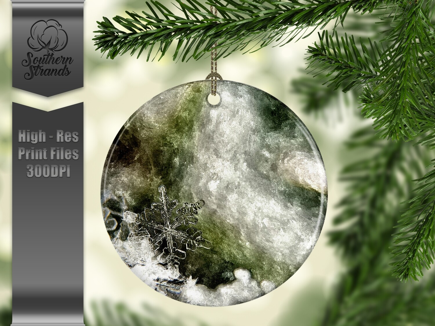 Christmas in the Snow - Ornament 26 - 3 different formats - Round, Square and Benelux