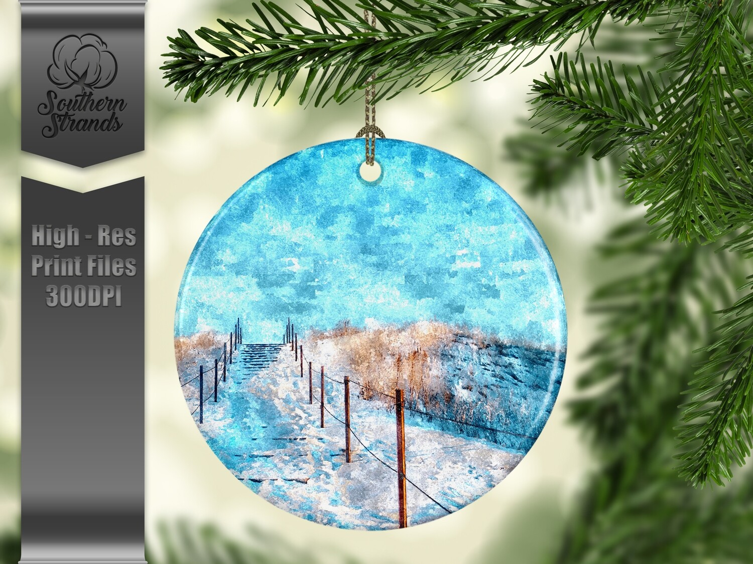 Christmas in the Snow - Ornament 4 - 3 different formats - Round, Square and Benelux