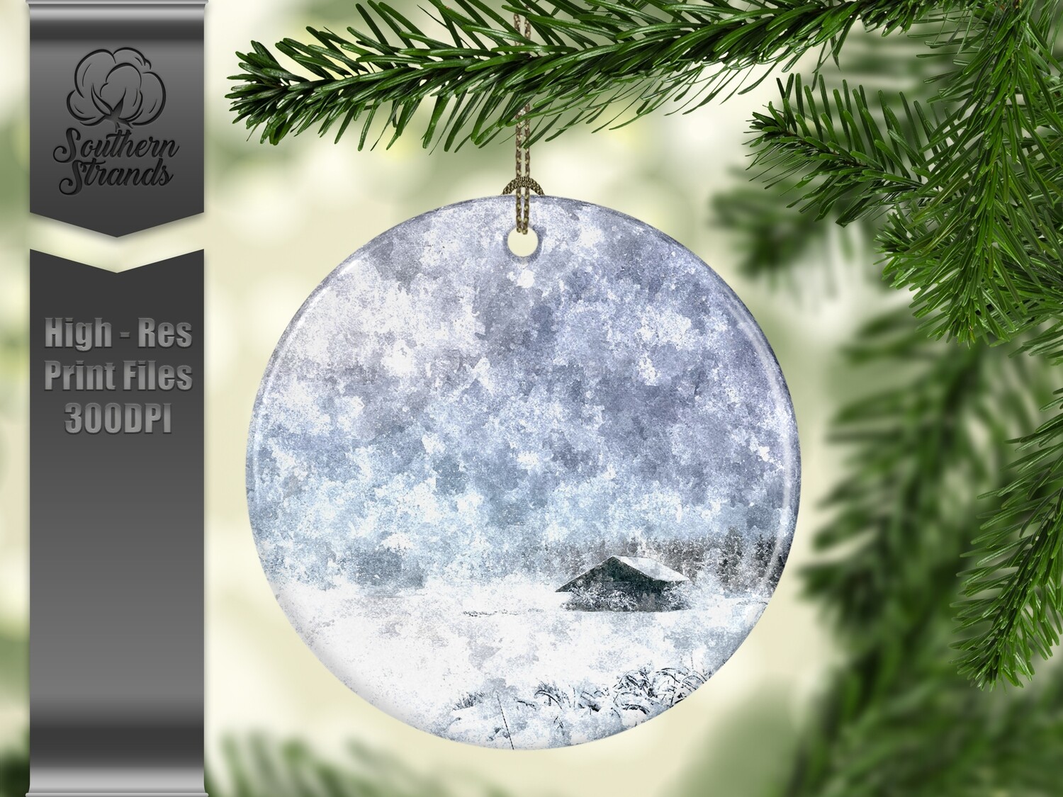 Christmas in the Snow - Ornament 13 - 3 different formats - Round, Square and Benelux