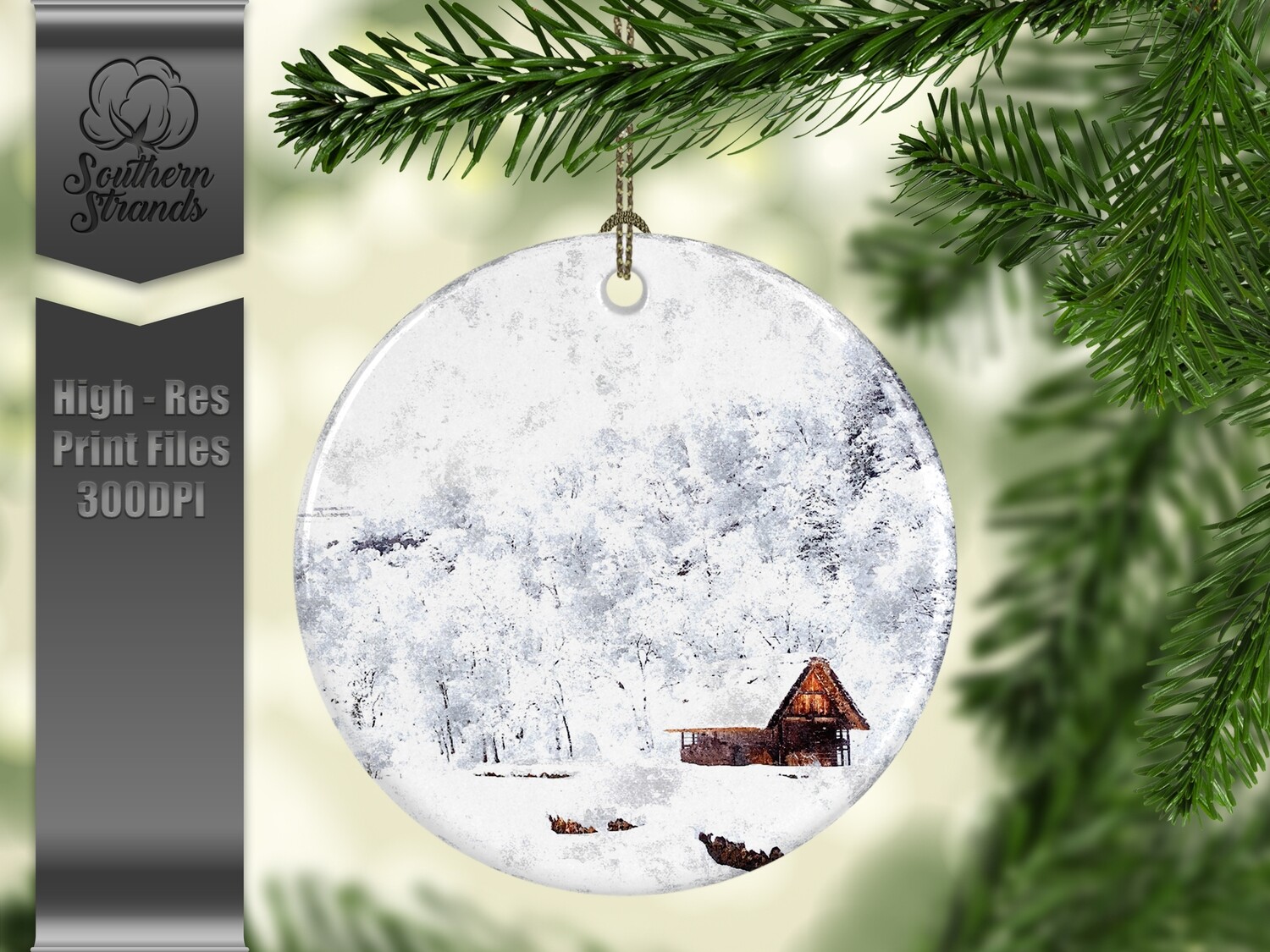Christmas in the Snow - Ornament 21 - 3 different formats - Round, Square and Benelux