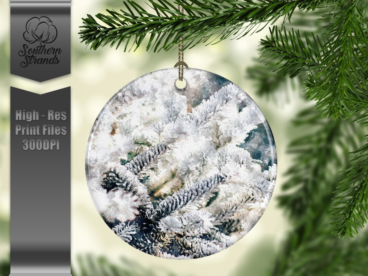 Christmas in the Snow - Ornament 24 - 3 different formats - Round, Square and Benelux