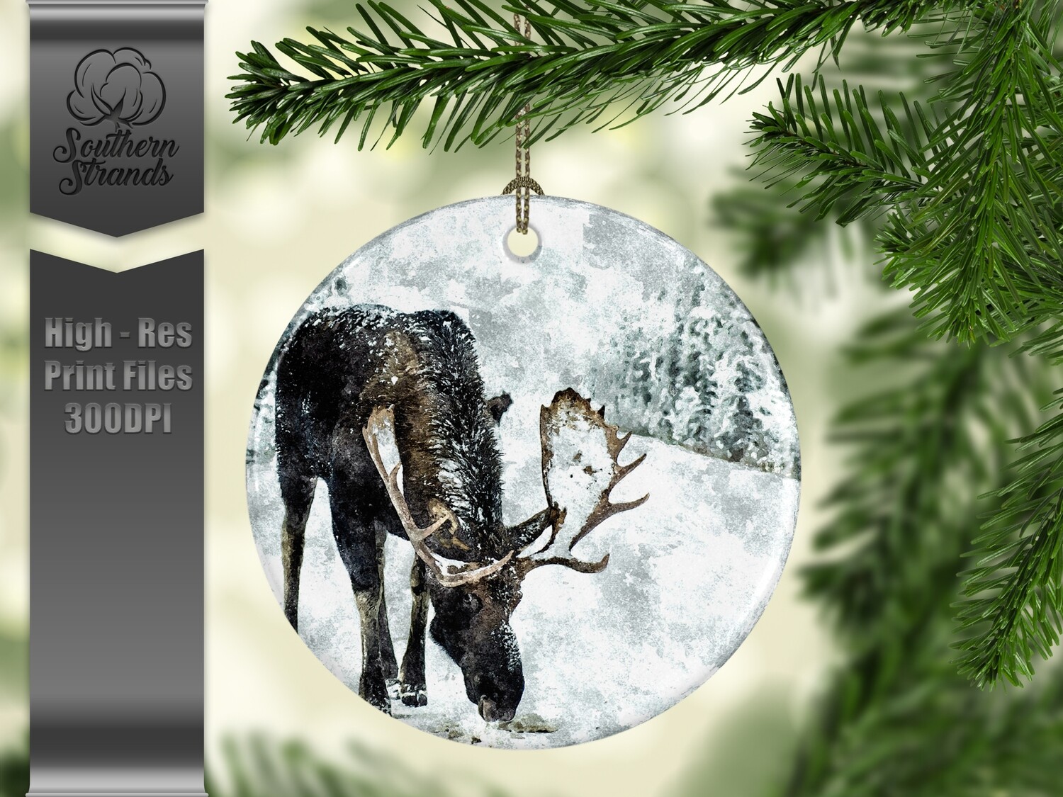 Christmas in the Snow - Ornament 29 - 3 different formats - Round, Square and Benelux