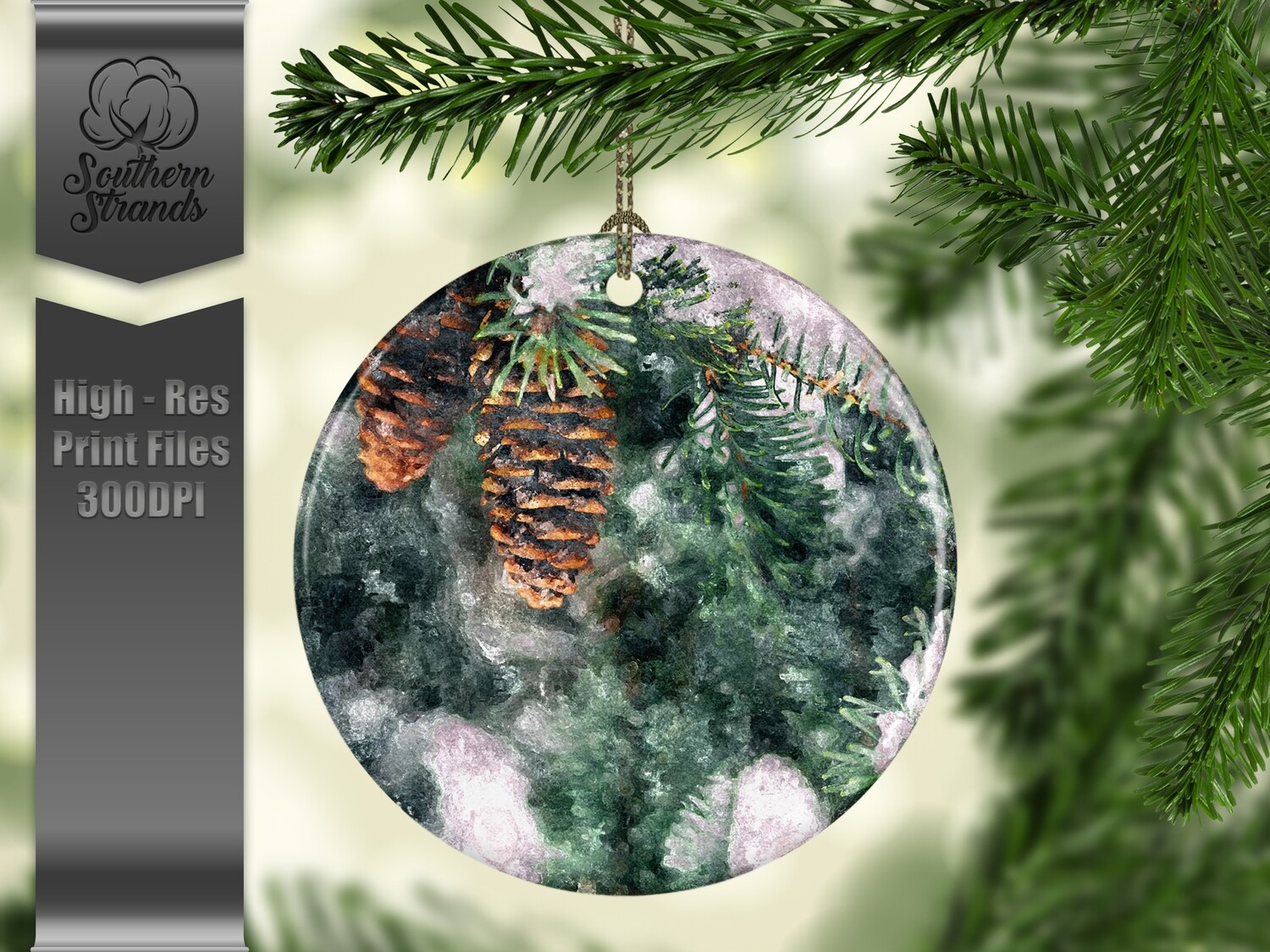 Christmas in the Snow - Ornament 14 - 3 different formats - Round, Square and Benelux
