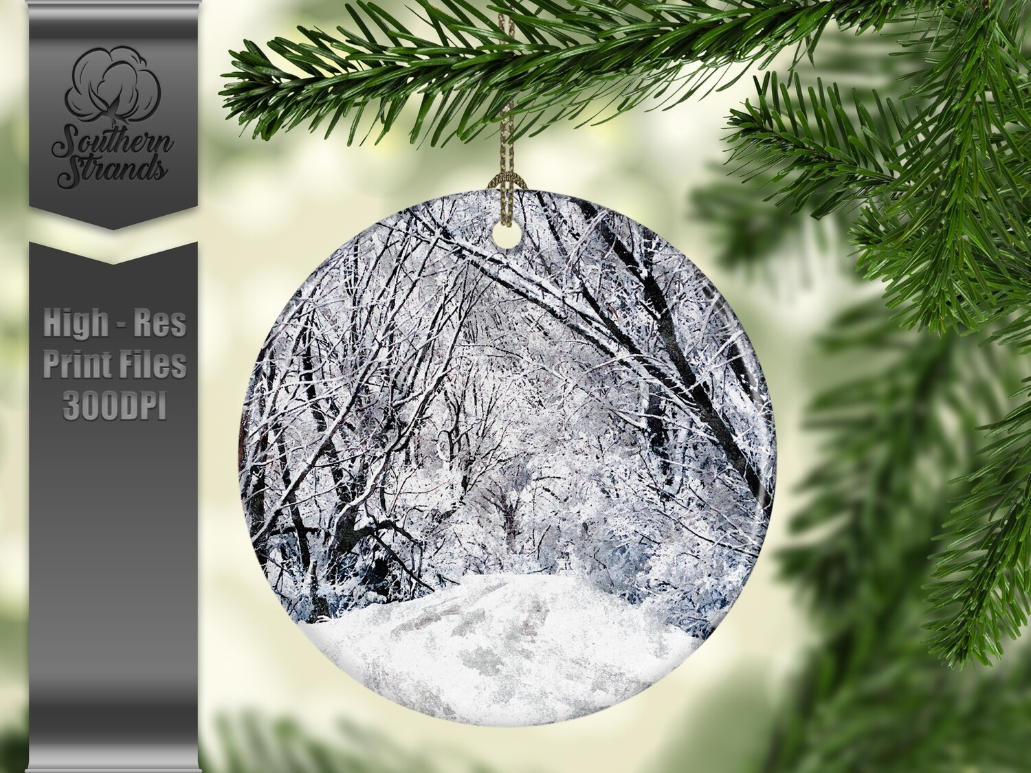 Christmas in the Snow - Ornament 16 - 3 different formats - Round, Square and Benelux