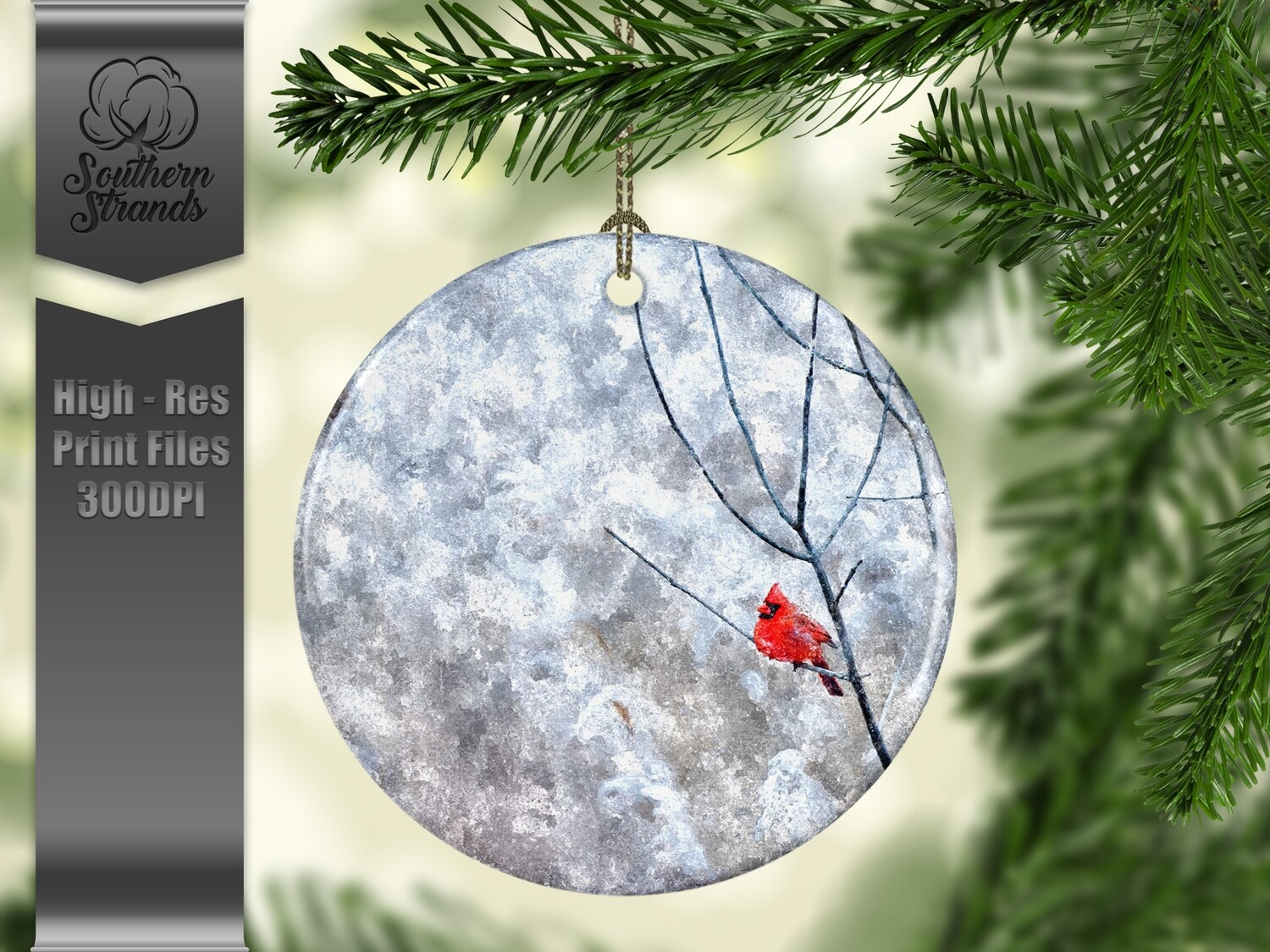 Christmas in the Snow - Ornament 28 - 3 different formats - Round, Square and Benelux