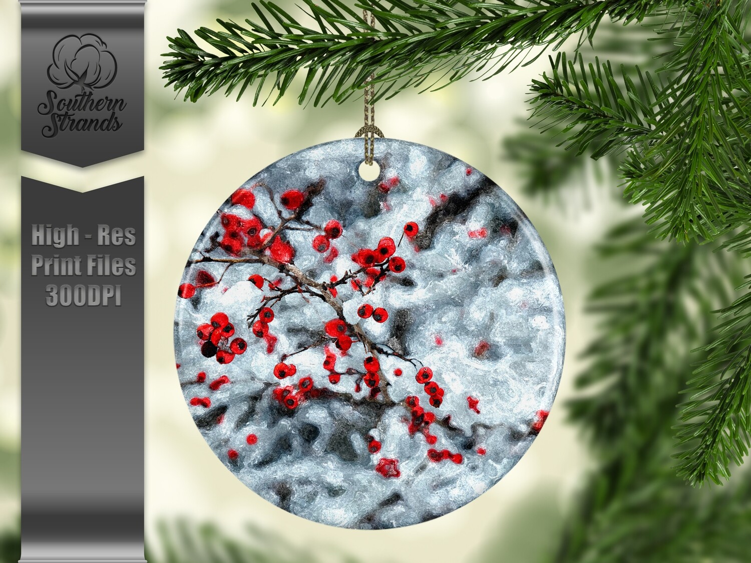 Christmas in the Snow - Ornament 33 - 3 different formats - Round, Square and Benelux