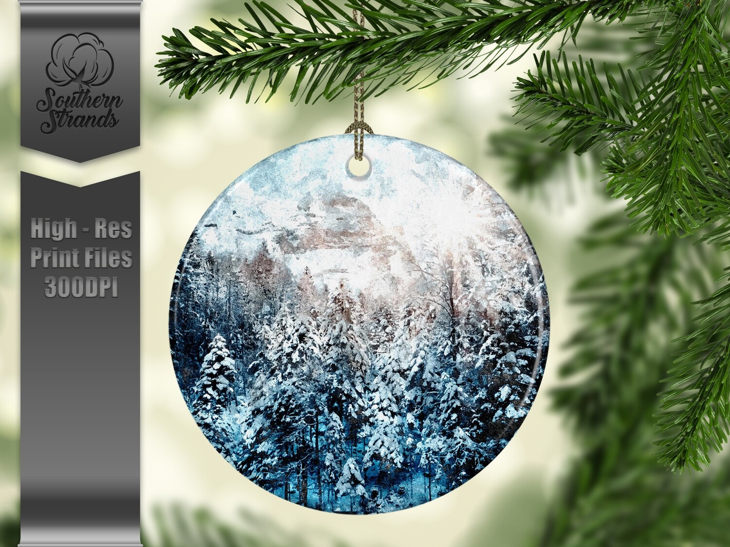 Christmas in the Snow - Ornament 5 - 3 different formats - Round, Square and Benelux