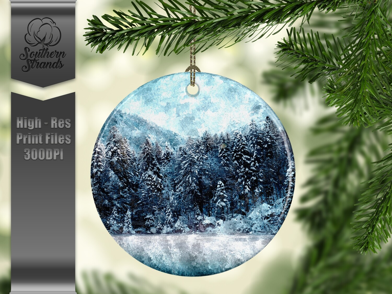 Christmas in the Snow - Ornament 11 - 3 different formats - Round, Square and Benelux