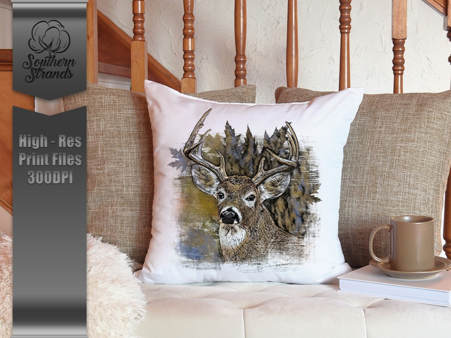 Grunged Whitetail Deer | Digital Download