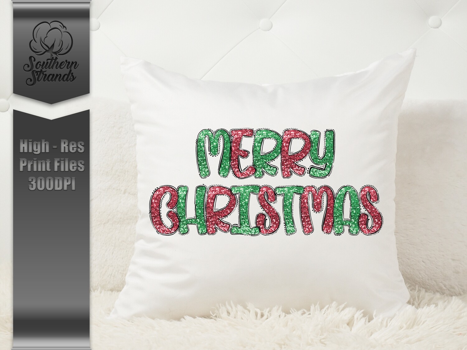 Glitter Doodle - Merry Christmas - Happy New Year | Digital Download