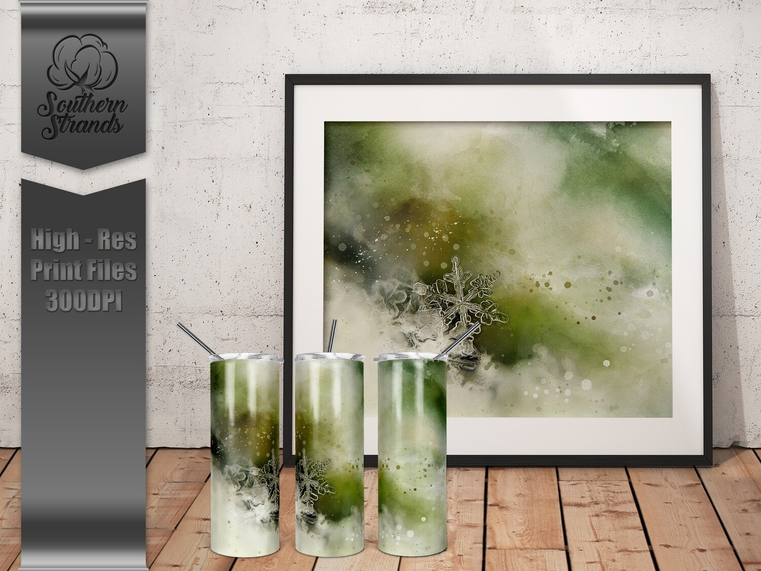Watercolor Tumbler 1 - Green | DIGITAL DESIGN
