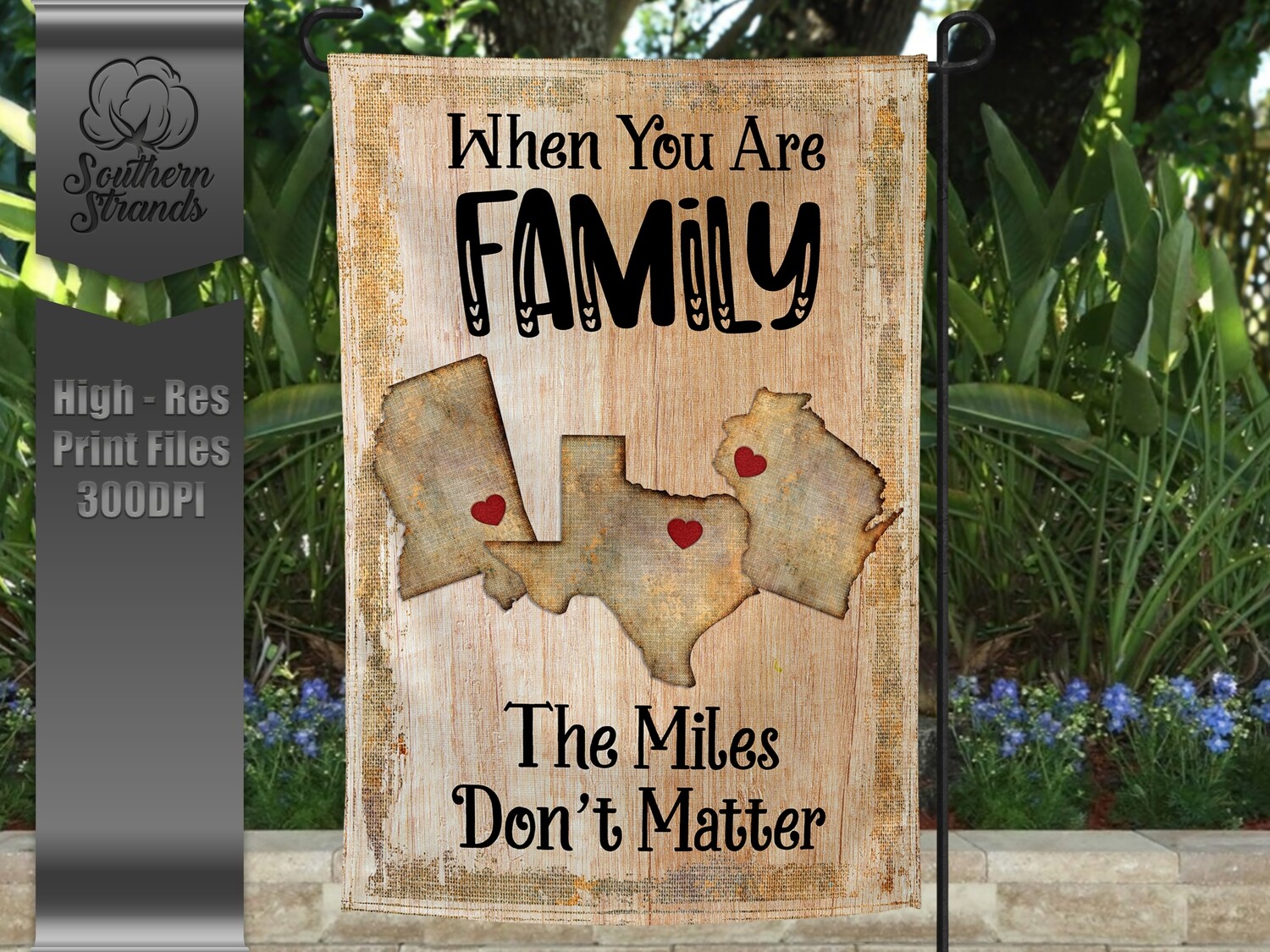 Miles Don&#39;t Matter FAMILY KIT - Includes Background - ALL 50 States - Glitter Heart | 12x18 | Digital Design