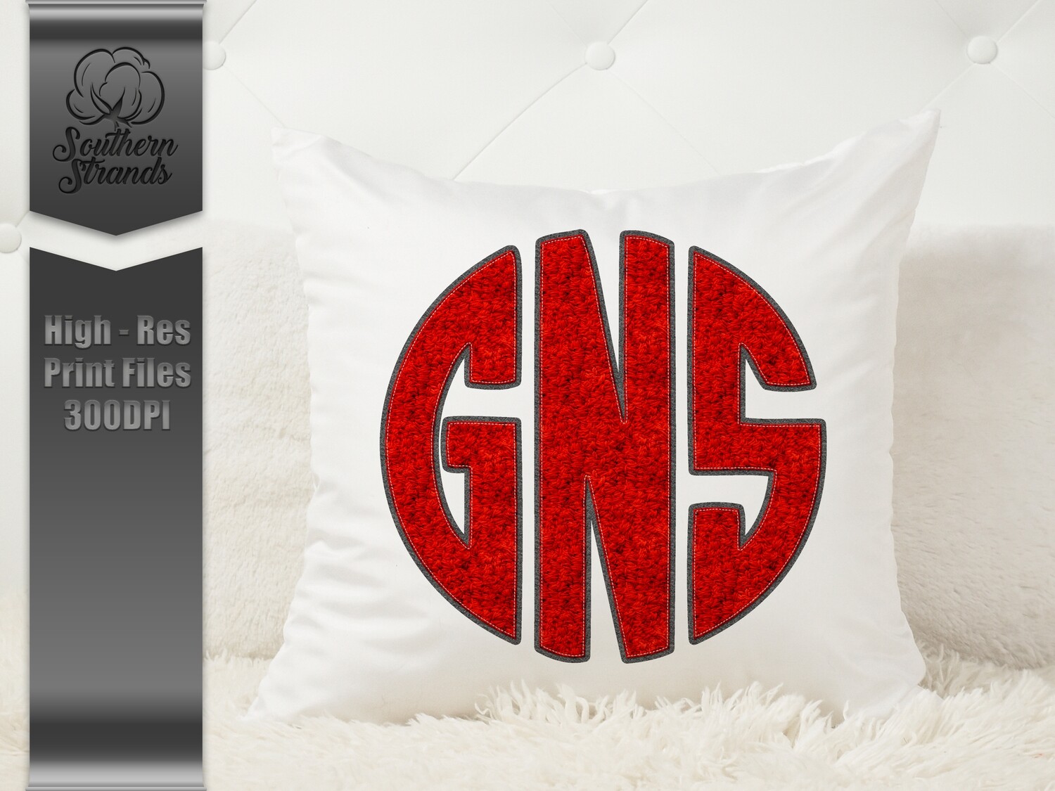 Chenille Circle Alpha - Red  | DIGITAL DESIGN