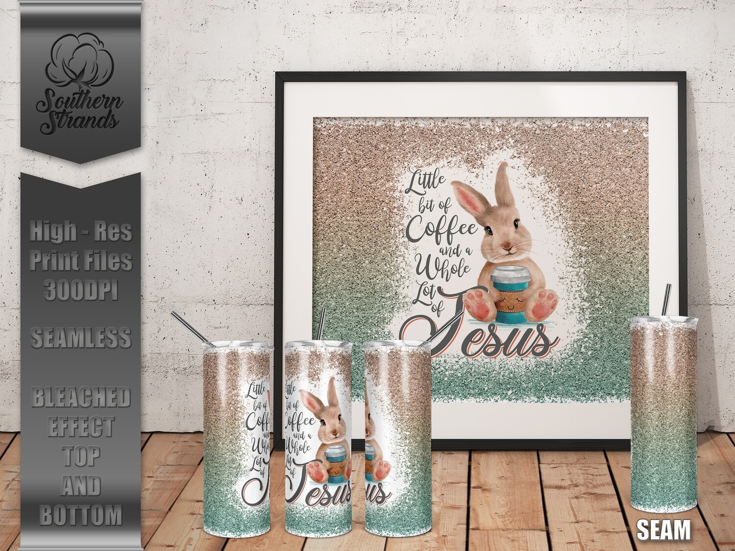 Little Bit Of Coffee Tumbler - Bleached Edges | DIGITAL DESIGN