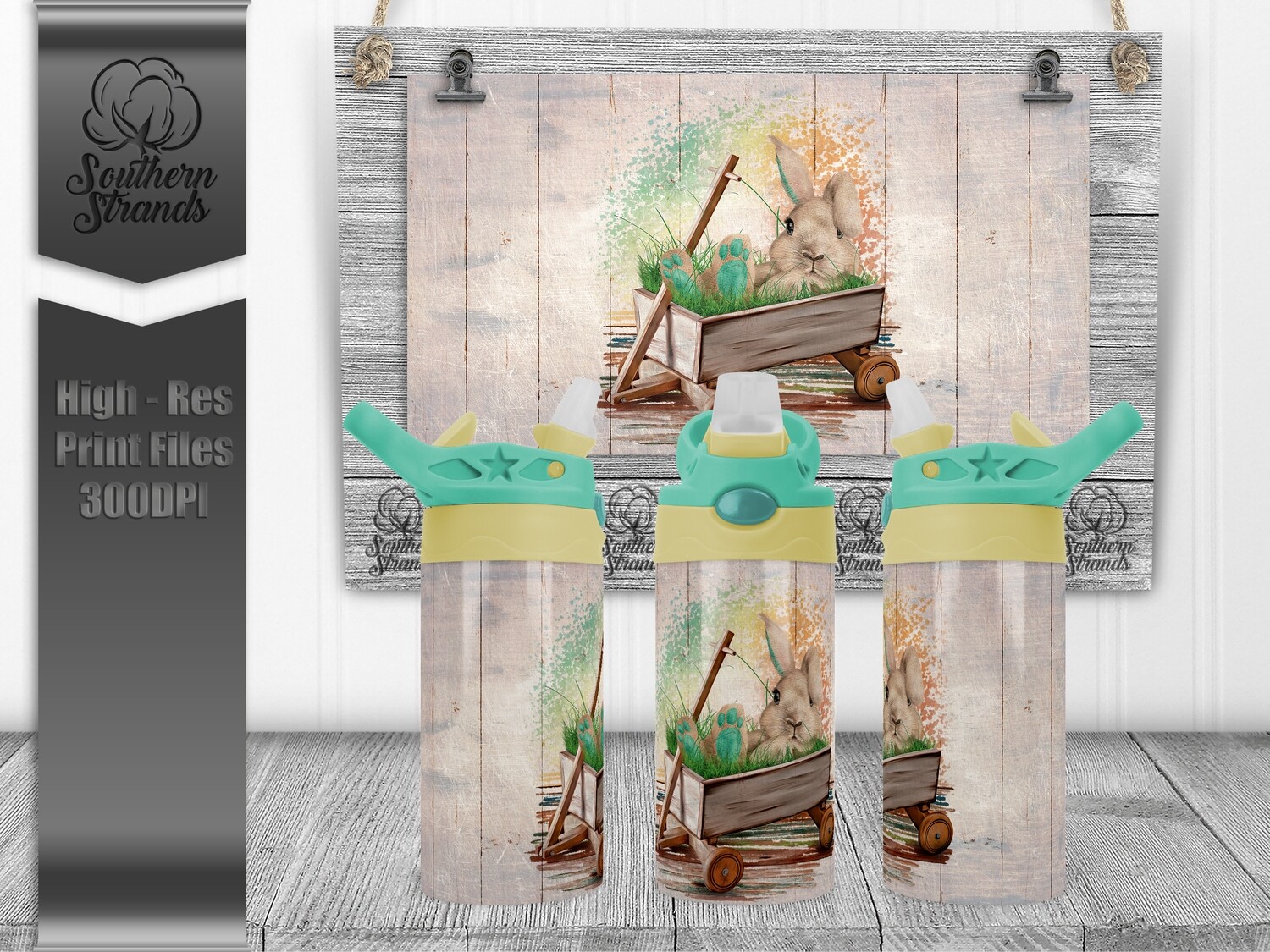 Bunny Wagon Flip Sippy Green | DIGITAL DESIGN